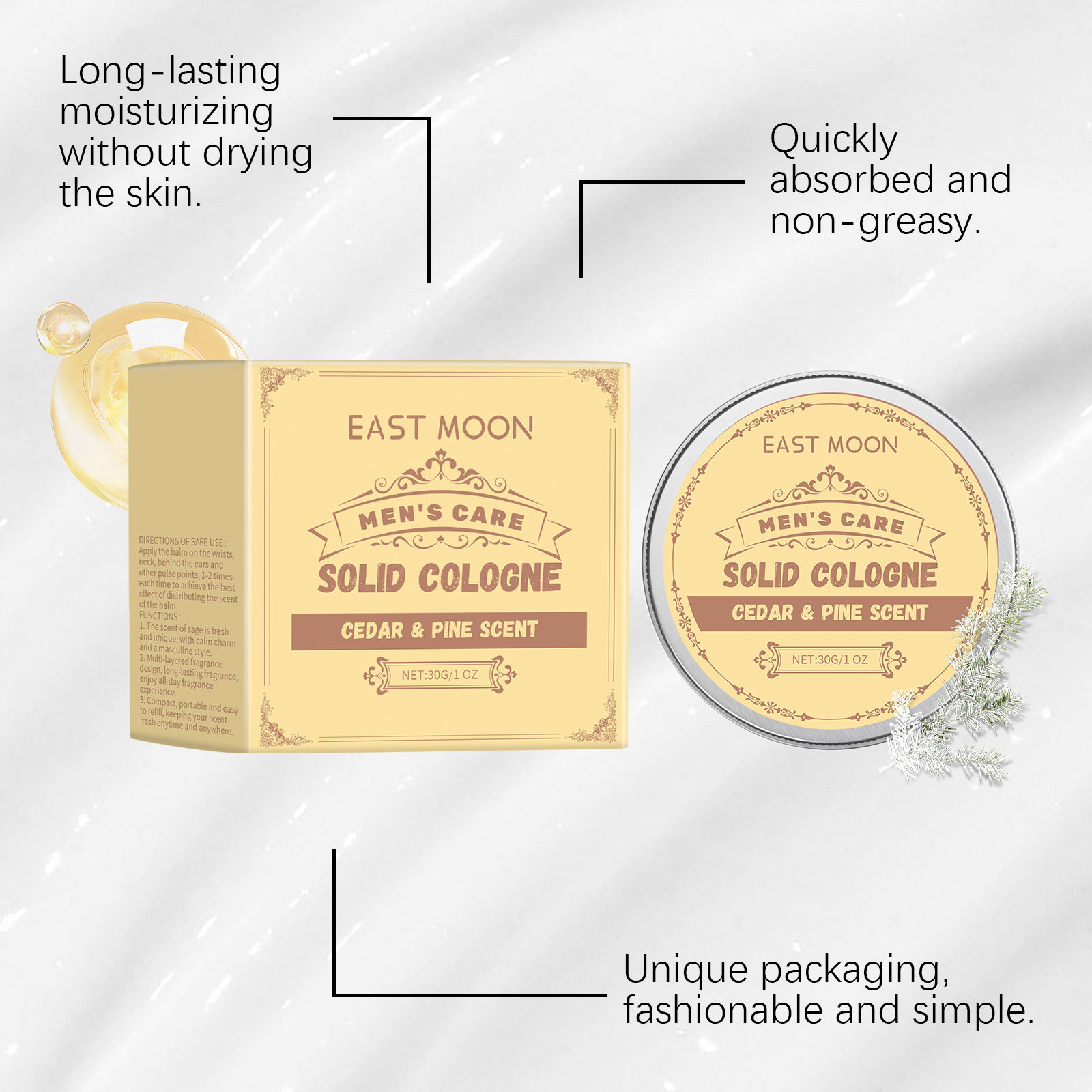 East Moon 30g Cedar Wood Solid - огляд і ціна Cologne Solid Balm